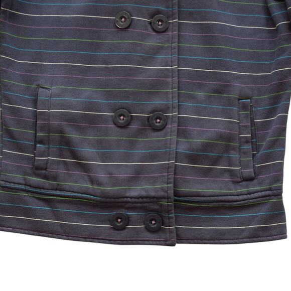 Roxy Striped Hooded Double-Breasted Jacket Women's Small - Picture 4 of 8